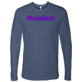 MusoGeek Next Level Men's Long Sleeve Purple Script