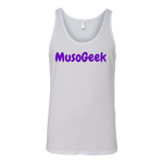 MusoGeek Canvas Unisex Tank Purple Script