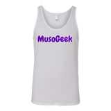 MusoGeek Canvas Unisex Tank Purple Script