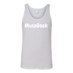 MusoGeek Canvas Unisex Tank White Script