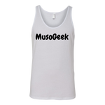 MusoGeek Canvas Unisex Tank Black Script