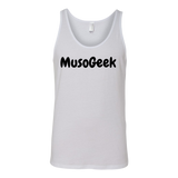 MusoGeek Canvas Unisex Tank Black Script