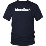 MusoGeek District Unisex Shirt White Script