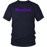 MusoGeek District Unisex Shirt Purple Script