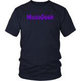 MusoGeek District Unisex Shirt Purple Script