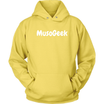 MusoGeek Unisex Hoodie White Script