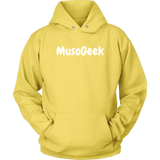 MusoGeek Unisex Hoodie White Script