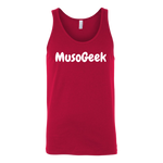 MusoGeek Canvas Unisex Tank White Script