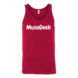 MusoGeek Canvas Unisex Tank White Script