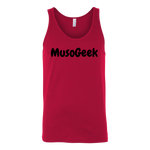 MusoGeek Canvas Unisex Tank Black Script