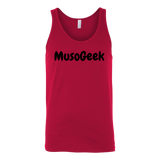 MusoGeek Canvas Unisex Tank Black Script