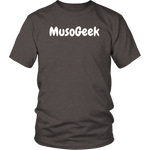 MusoGeek District Unisex Shirt White Script