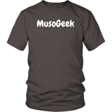 MusoGeek District Unisex Shirt White Script