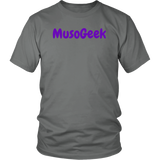 MusoGeek District Unisex Shirt Purple Script