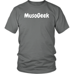 MusoGeek District Unisex Shirt White Script