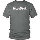 MusoGeek District Unisex Shirt White Script