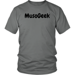 MusoGeek District Unisex Shirt Black Script