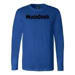 MusoGeek Canvas Long Sleeve Shirt Black Script