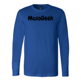 MusoGeek Canvas Long Sleeve Shirt Black Script