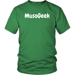 MusoGeek District Unisex Shirt White Script