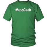 MusoGeek District Unisex Shirt White Script