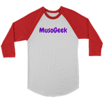 MusoGeek Canvas Unisex 3/4 Raglan Purple Script