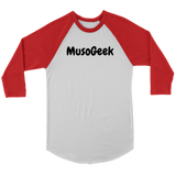 MusoGeek Canvas Unisex 3/4 Raglan Black Script