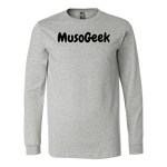 MusoGeek Canvas Long Sleeve Shirt Black Script