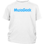 MusoGeek District Youth Shirt Blue Script