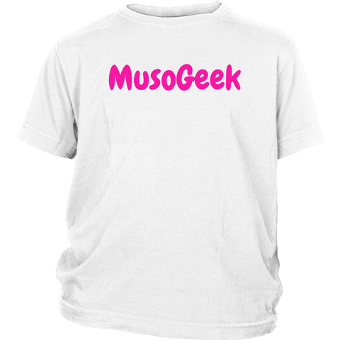 MusoGeek District Youth Shirt Pink Script