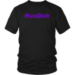 MusoGeek District Unisex Shirt Purple Script