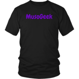 MusoGeek District Unisex Shirt Purple Script