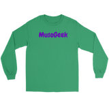 MusoGeek Gildan Long Sleeve Tee Purple Script