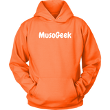 MusoGeek Unisex Hoodie White Script