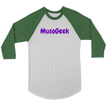 MusoGeek Canvas Unisex 3/4 Raglan Purple Script