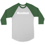 MusoGeek Canvas Unisex 3/4 Raglan White Script