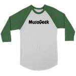 MusoGeek Canvas Unisex 3/4 Raglan Black Script