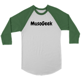 MusoGeek Canvas Unisex 3/4 Raglan Black Script