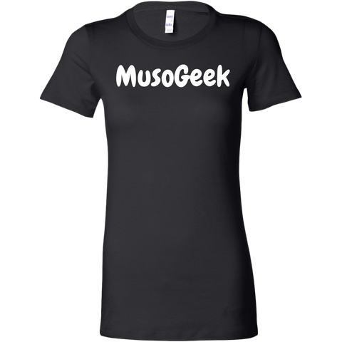 MusoGeek Bella Women's Shirt White Script