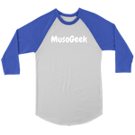 MusoGeek Canvas Unisex 3/4 Raglan White Script