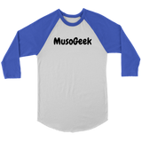 MusoGeek Canvas Unisex 3/4 Raglan Black Script