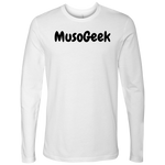 MusoGeek Next Level Men's Long Sleeve Black Script