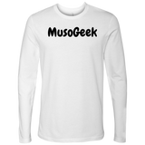 MusoGeek Next Level Men's Long Sleeve Black Script