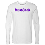 MusoGeek Next Level Men's Long Sleeve Purple Script