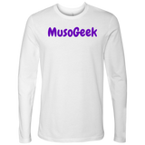 MusoGeek Next Level Men's Long Sleeve Purple Script