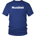 MusoGeek District Unisex Shirt White Script