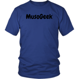 MusoGeek District Unisex Shirt Black Script