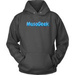 MusoGeek Unisex Hoodie Blue Script