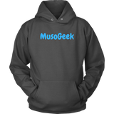 MusoGeek Unisex Hoodie Blue Script