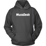 MusoGeek Unisex Hoodie White Script